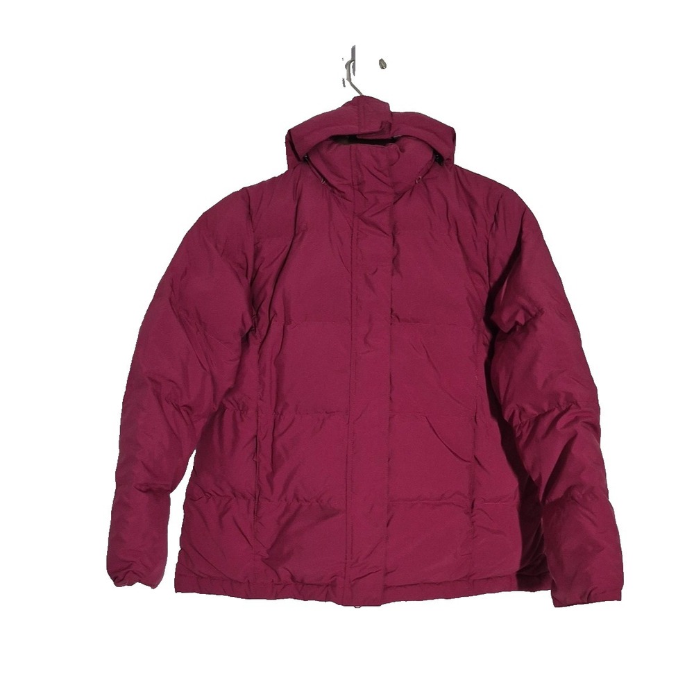 L.L.Bean Jacket Womens Small Petite Pink Down Puffer Hooded‎ Winter Coat